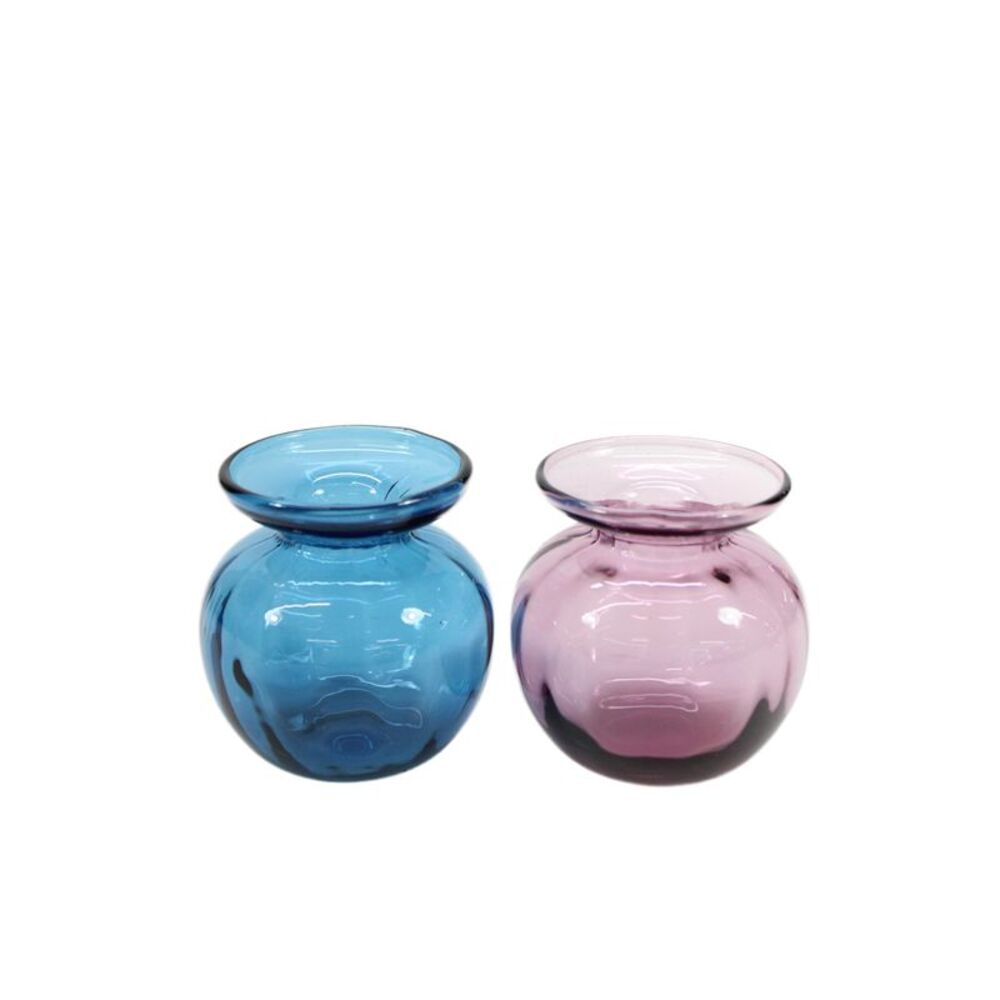 Salviati Womens Glass Vases 2 Piece Set Blue Pink